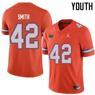 Youth Florida Gators #42 Jordan Smith NCAA Jordan Brand Orange Authentic Stitched College Football Jersey IID4862MJ